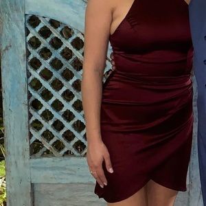 Satin Burgundy Dress